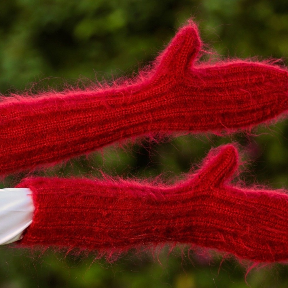 BRAND NEW EXTRA-LONG mohair gloves
